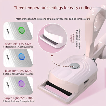 Rechargeable Heated Electric Lash Curler for Eye Makeup