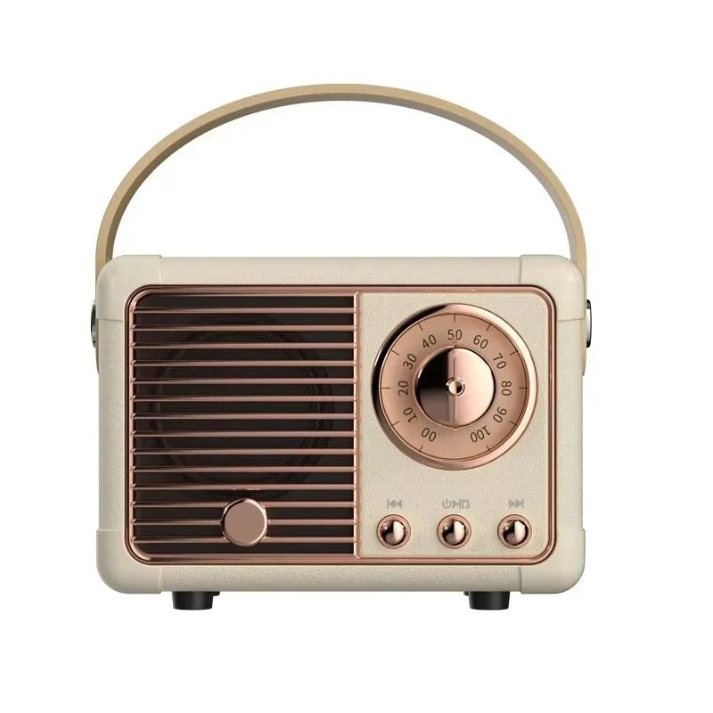 Retro Design Portable Bluetooth Speaker with Built In Bass Driver