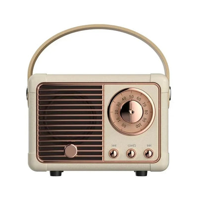 Retro Design Portable Bluetooth Speaker with Built In Bass Driver