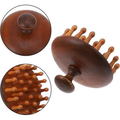 Sandalwood Hair Comb with Scalp Massage and Gua Sha Function