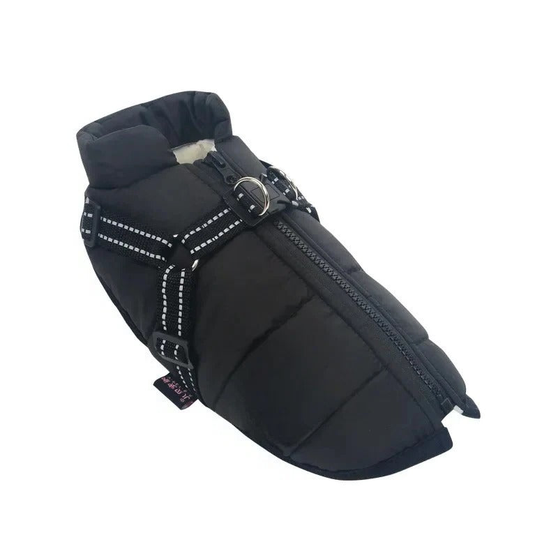 Waterproof Winter Dog Coat with Integrated Harness for Outdoor Use