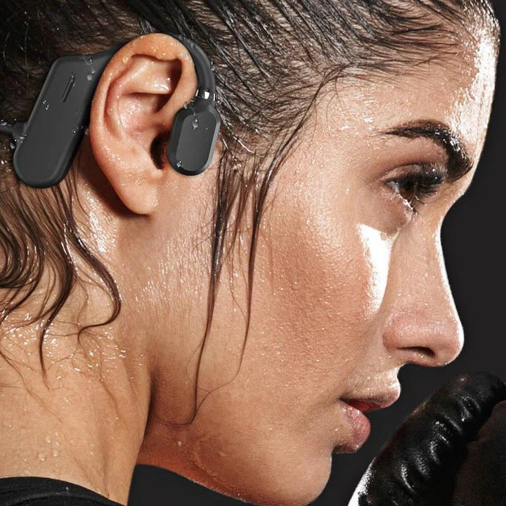 Rechargeable Wireless Conduction Headphones with Touch Controls Built In Mic for Calls