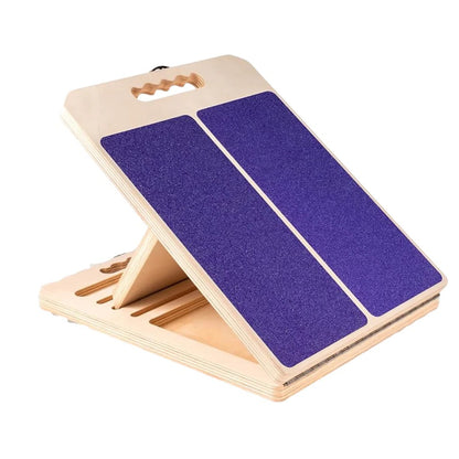 Five Level Adjustable Wooden Slant Board for Stretching and Incline Exercise