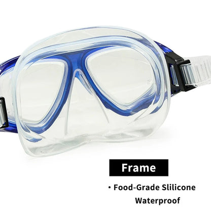 Tempered Glass Scuba Diving Mask with Adjustable Silicone Strap