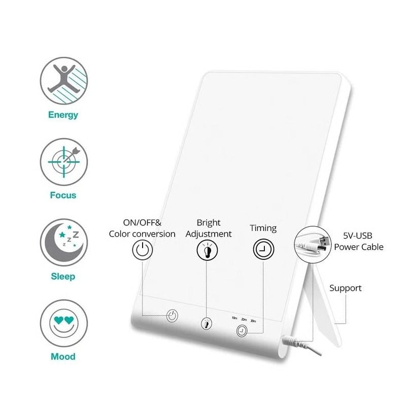 Bionic Sunlight Therapy Lamp with 5V Brightness Settings for Seasonal Mood Support