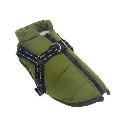Waterproof Winter Dog Coat with Integrated Harness for Outdoor Use
