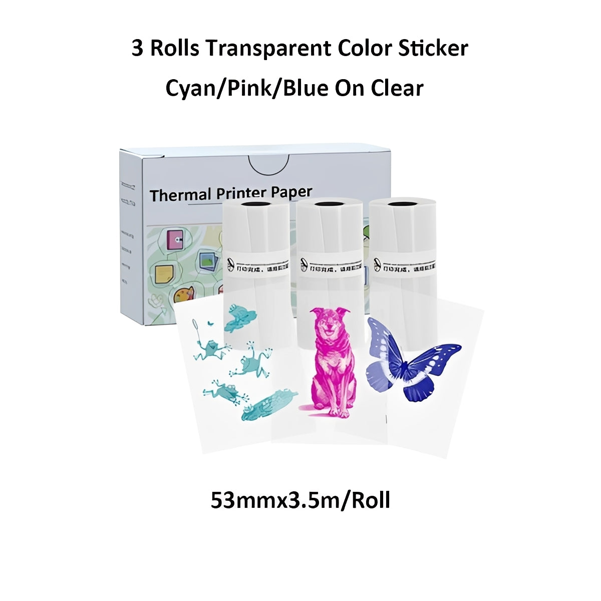 Inkless Thermal Sticker Printer with Bluetooth, Portable Photo Printer