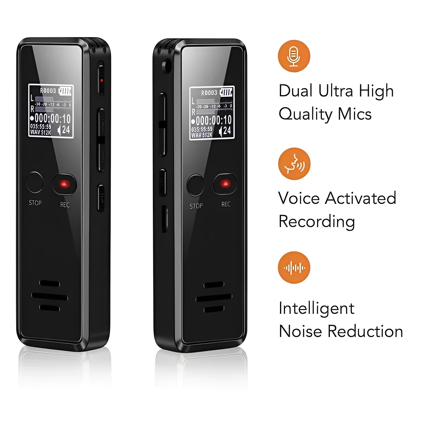 Digital Voice Recorder with Auto Save and Built In Speaker