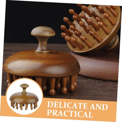 Sandalwood Hair Comb with Scalp Massage and Gua Sha Function