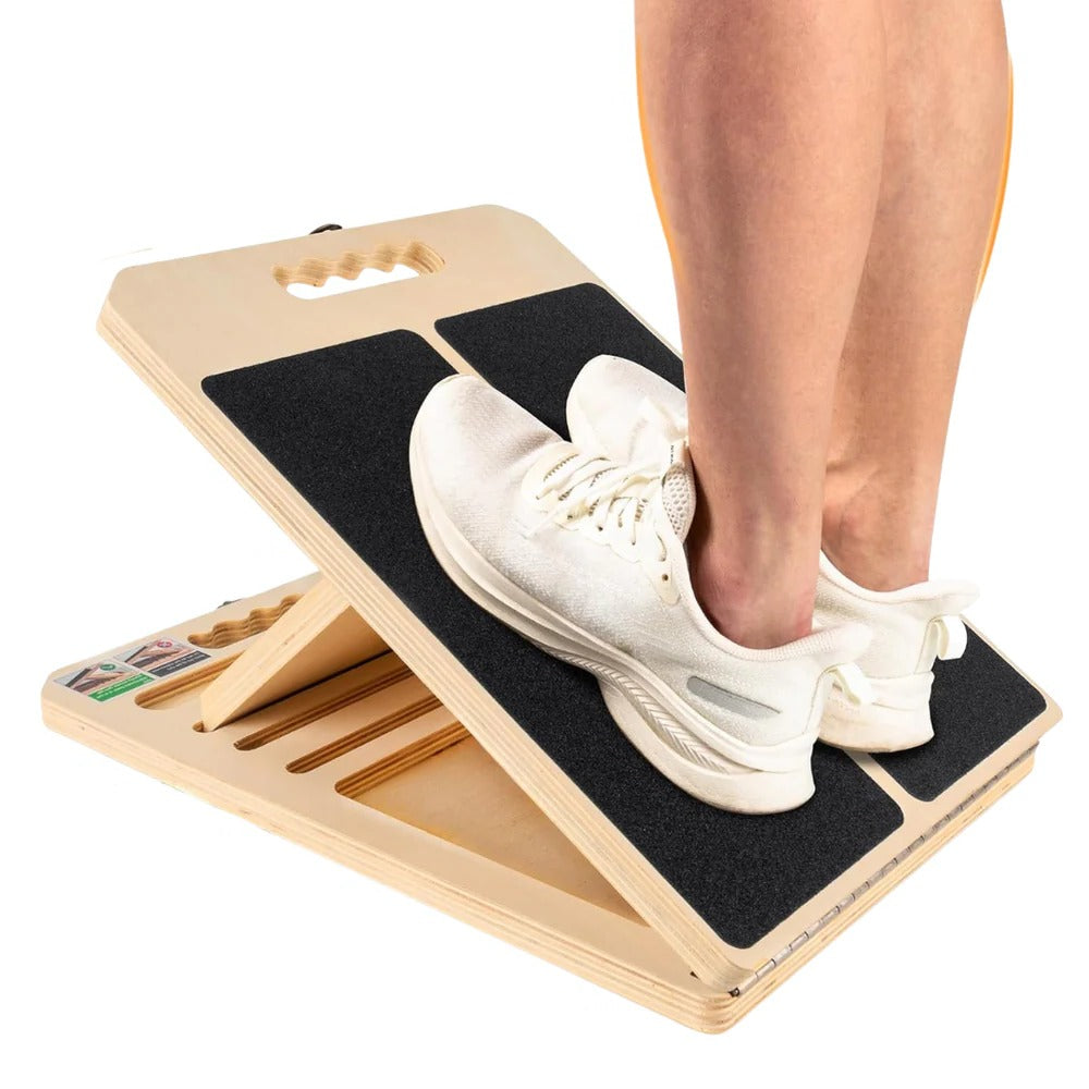 Five Level Adjustable Wooden Slant Board for Stretching and Incline Exercise
