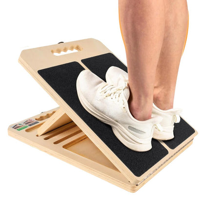 Five Level Adjustable Wooden Slant Board for Stretching and Incline Exercise