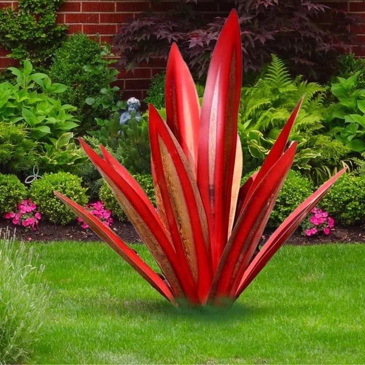 Metal Agave Americana Style Garden Decor for Indoor or Outdoor Display