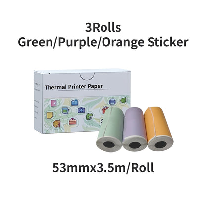 Inkless Thermal Sticker Printer with Bluetooth, Portable Photo Printer