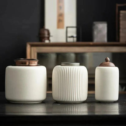 Ceramic Memorial Urn for Pet Ashes with Secure Lid
