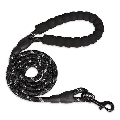 Padded Handle Dog Leash with Reflective Safety Strip