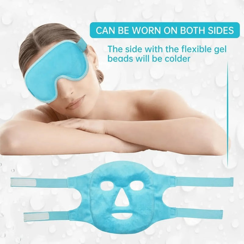 Flexible Gel Pack Face and Eye Wrap with Dual Temperature Therapy for Swelling and Skin Recovery