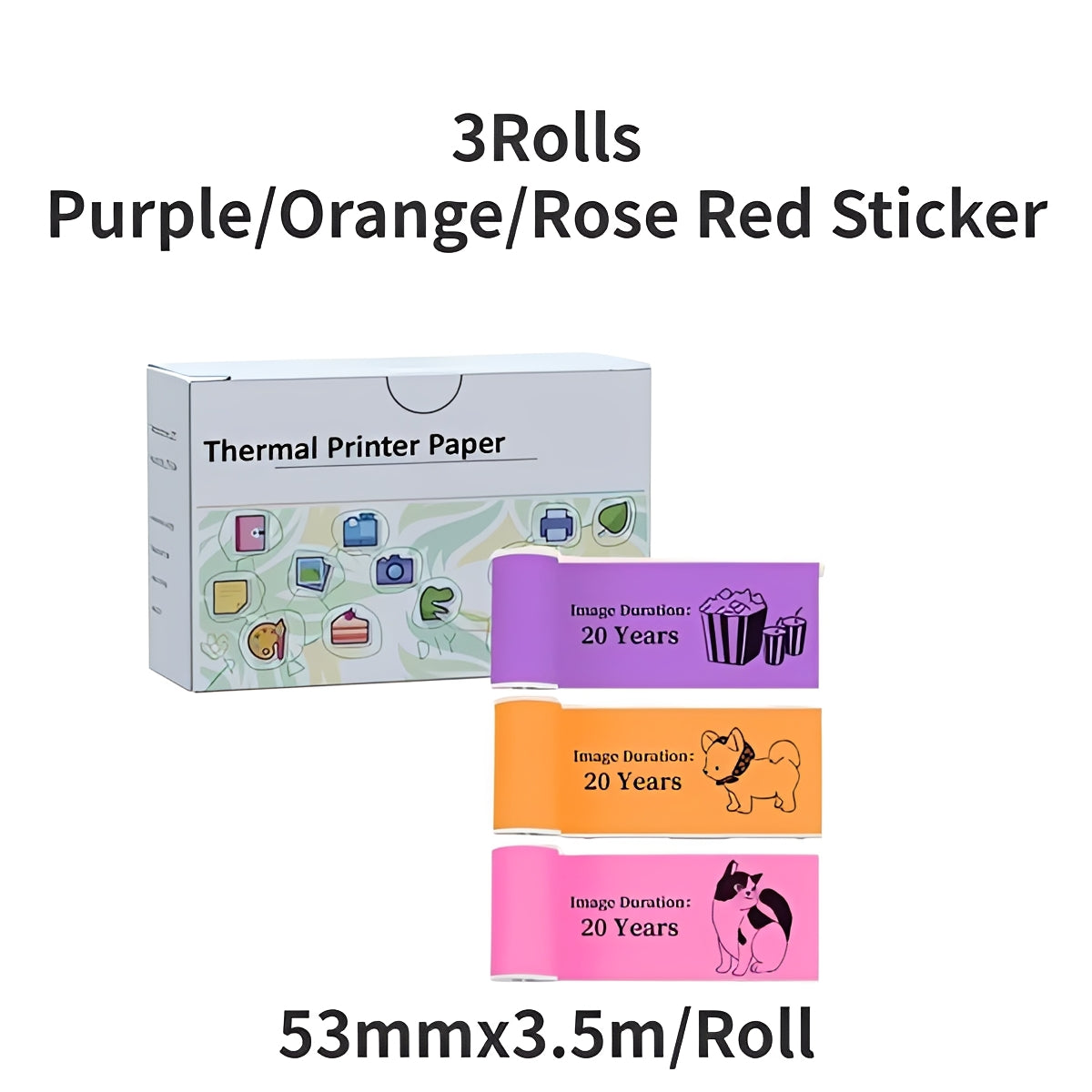 Inkless Thermal Sticker Printer with Bluetooth, Portable Photo Printer