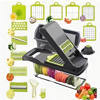 18 in 1 Vegetable Slicer with Safety Grip and Storage Container