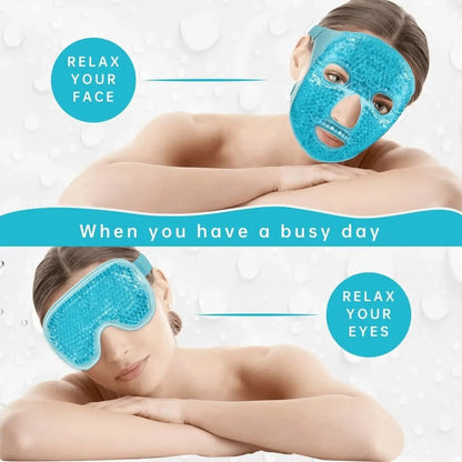 Flexible Gel Pack Face and Eye Wrap with Dual Temperature Therapy for Swelling and Skin Recovery