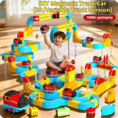 Kids Magnetic Track Building Set with Electric Train for STEM Learning
