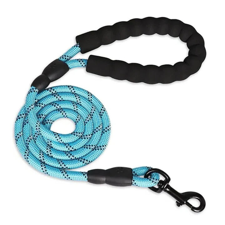 Padded Handle Dog Leash with Reflective Safety Strip