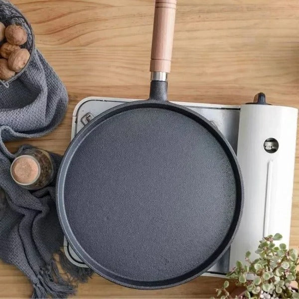 Cast Iron Crepe Pan for Gas and Induction Cooktops