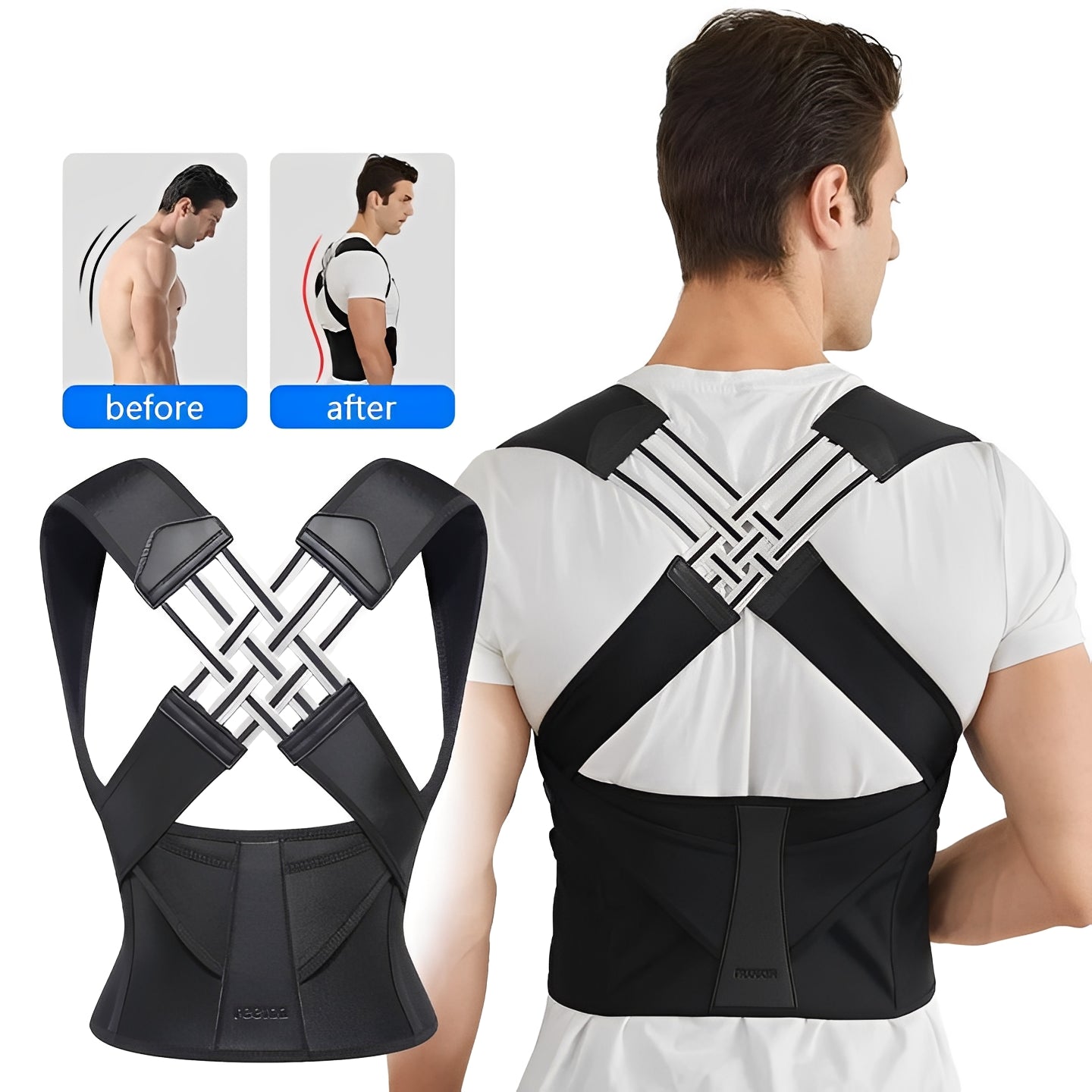 Lightweight Posture Support with Adjustable Shoulder Straps