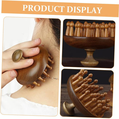 Sandalwood Hair Comb with Scalp Massage and Gua Sha Function