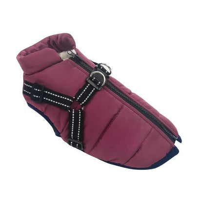 Waterproof Winter Dog Coat with Integrated Harness for Outdoor Use