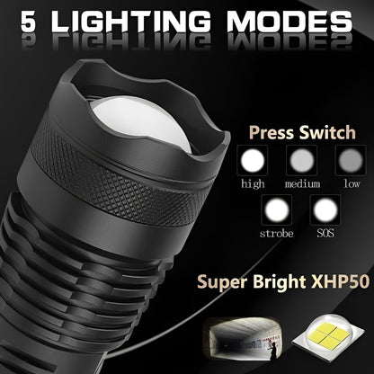 Rechargeable Flashlight with Adjustable Zoom Beam