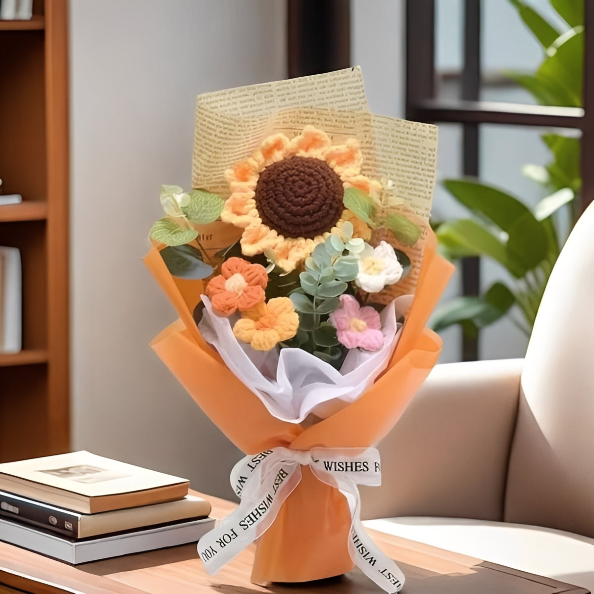 Handcrafted Crochet Sunflower and Daisy Bouquet for Gifting on Special Occasions