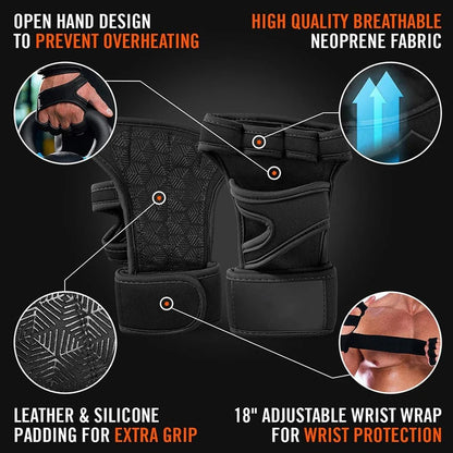 Open Back Gloves with Breathable Fingerless Design