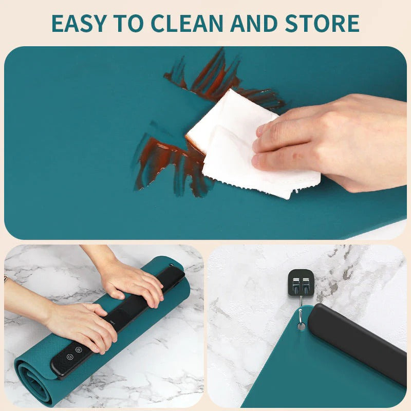 Foldable Electric Food Warming Mat with Temperature Control, and Auto Shutoff