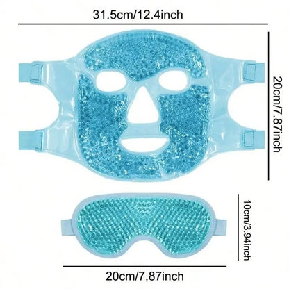 Flexible Gel Pack Face and Eye Wrap with Dual Temperature Therapy for Swelling and Skin Recovery