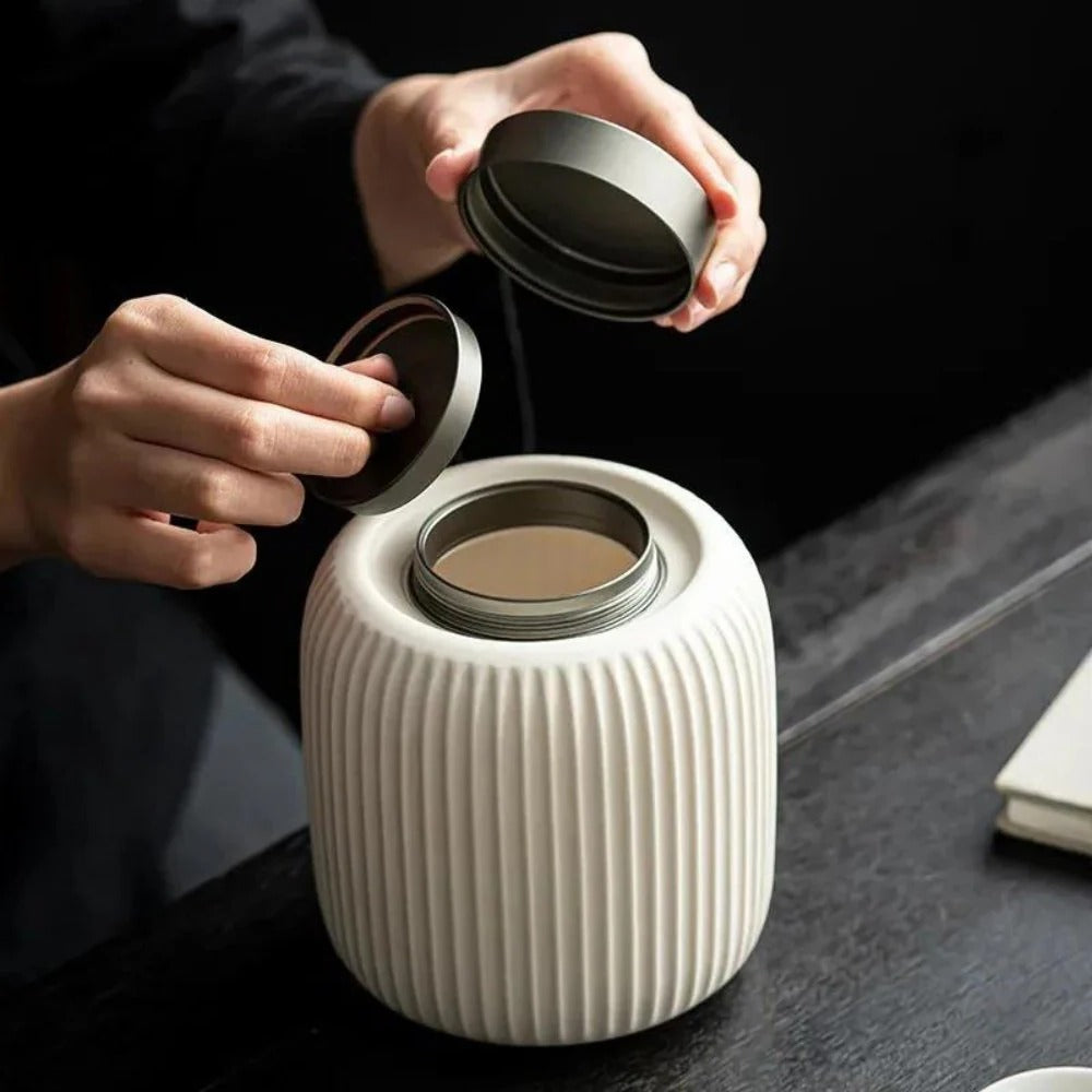 Ceramic Memorial Urn for Pet Ashes with Secure Lid