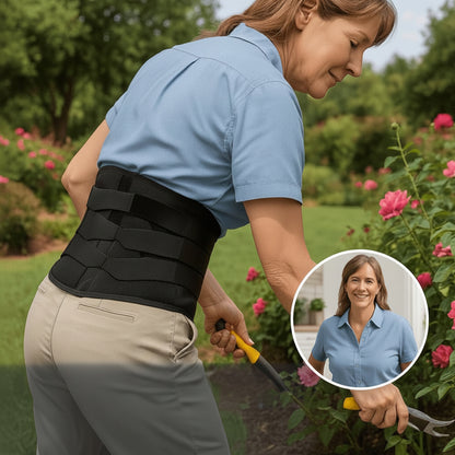 Adjustable Lumbar Support Back Brace with Aluminum Stays