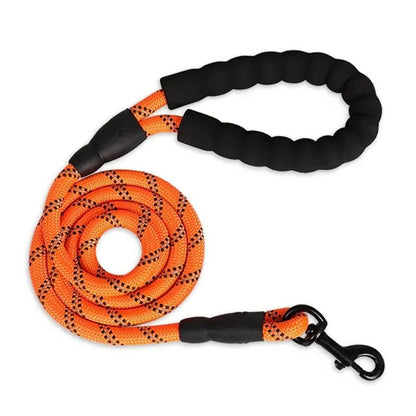 Padded Handle Dog Leash with Reflective Safety Strip