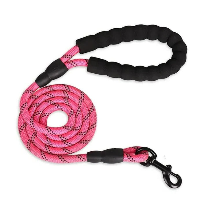 Padded Handle Dog Leash with Reflective Safety Strip