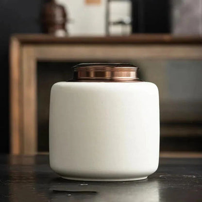Ceramic Memorial Urn for Pet Ashes with Secure Lid