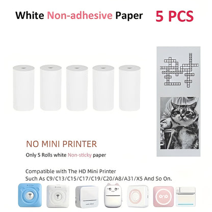 Inkless Thermal Sticker Printer with Bluetooth, Portable Photo Printer