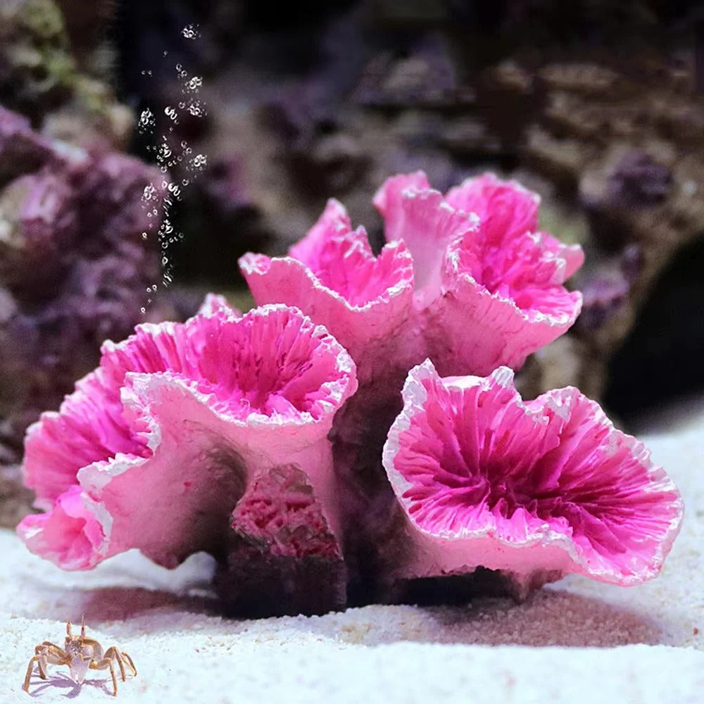 Coral Reef Aquarium Ornament with Resin Craft Design
