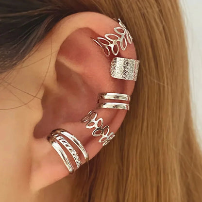 Leaf Ear Cuff Clip On Earrings Set for Women
