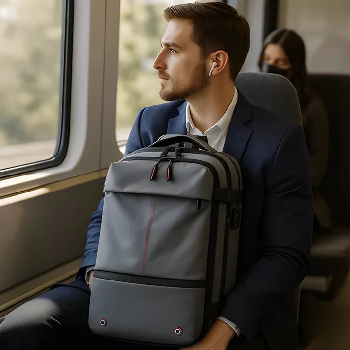 Backpack with Internal Compression System and Structured Design