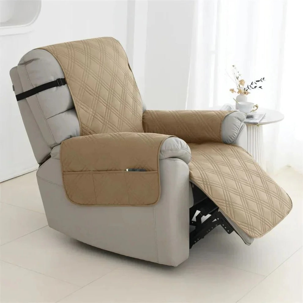 Pet Friendly Quilted Recliner Cover, Water Resistant Armchair Slipcover