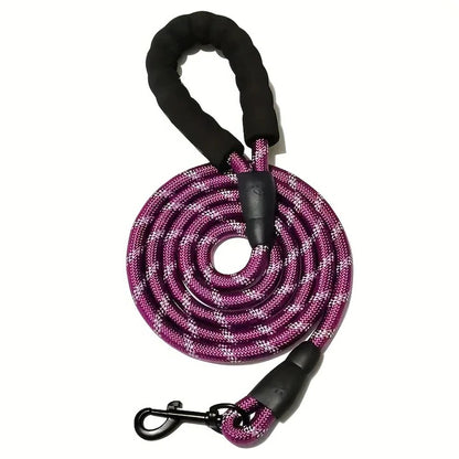 Padded Handle Dog Leash with Reflective Safety Strip