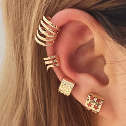 Leaf Ear Cuff Clip On Earrings Set for Women