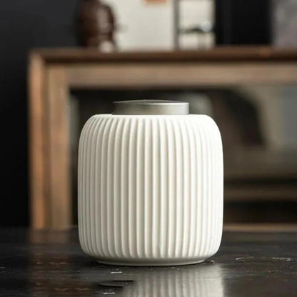Ceramic Memorial Urn for Pet Ashes with Secure Lid