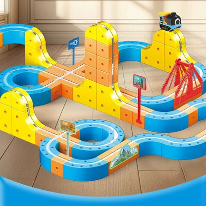 Kids Magnetic Track Building Set with Electric Train for STEM Learning