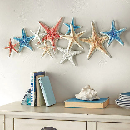 Metal Starfish Wall Art Set with Coastal Design, 46.5in Wide