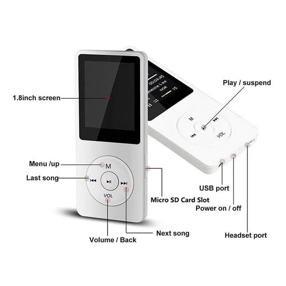 Compact Digital Media Player with Bluetooth and 1.8 Inch Display